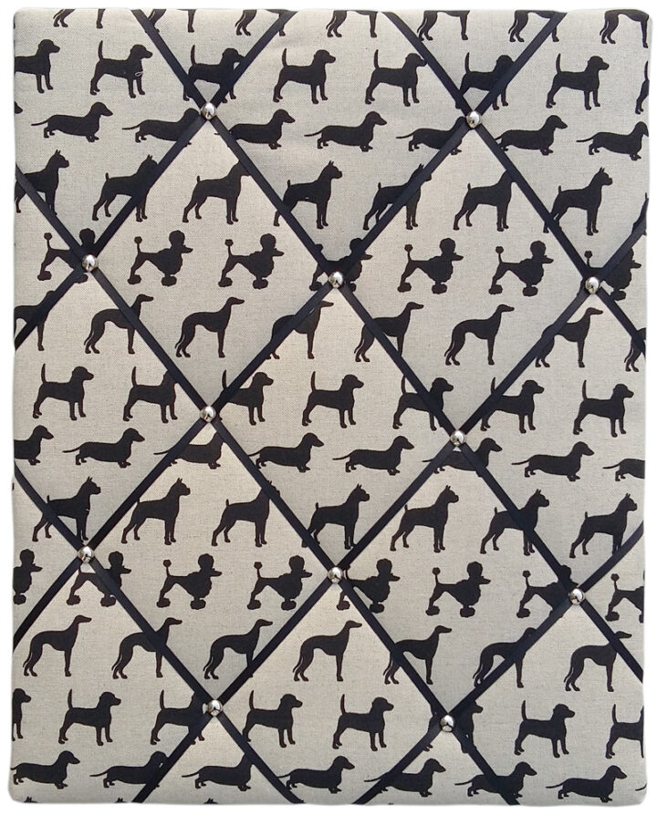 Black Dogs Fabric Notice Board