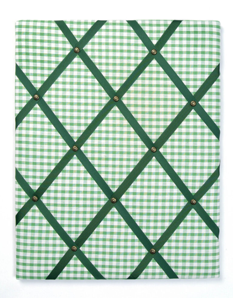 Green gingham with green ribbon