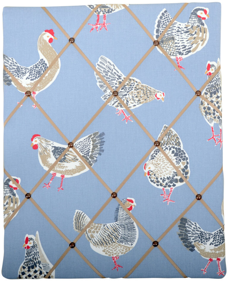 Hens on blue background