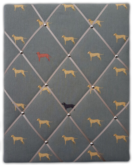 Yellow Labradors Fabric Notice Board