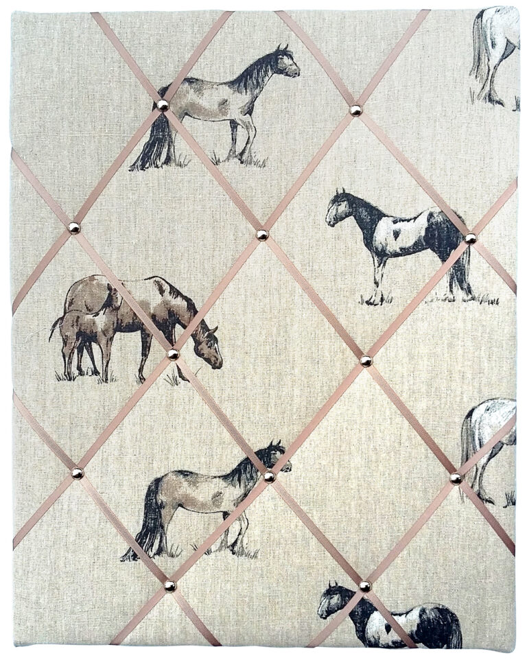 Horse print fabric notice board